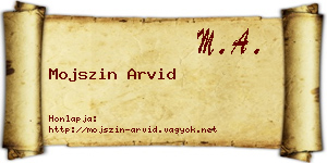 Mojszin Arvid névjegykártya